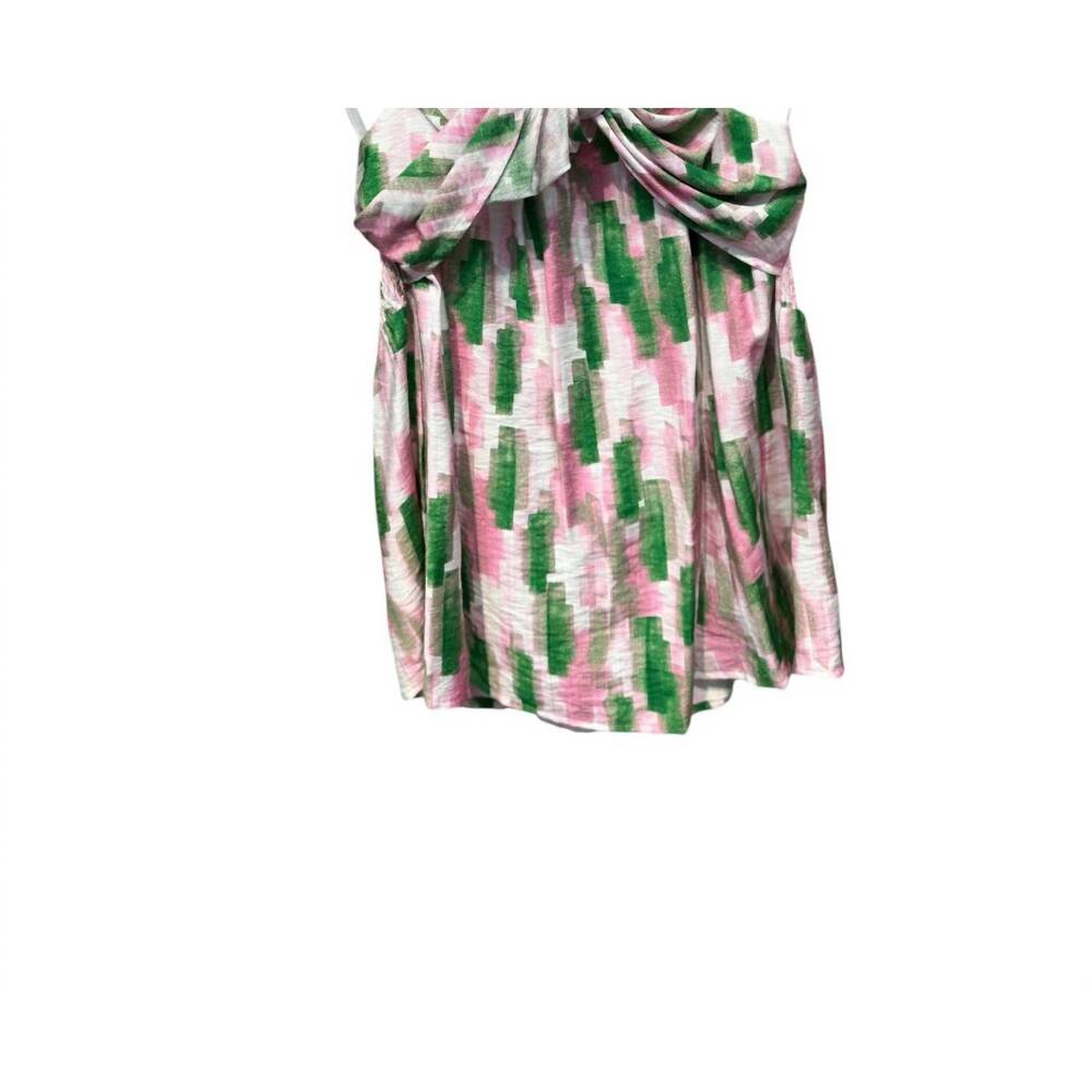 NEW JOY JOY women's wrap halter top in pink/green